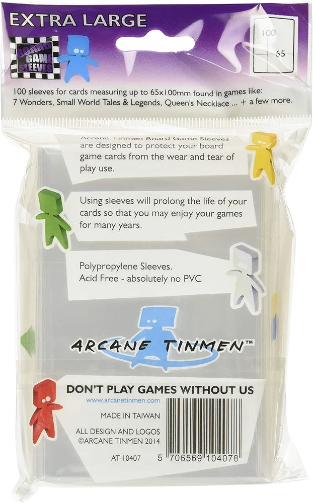 Arcane Tinmen Sleeves: Extra Large 65x100mm (100)