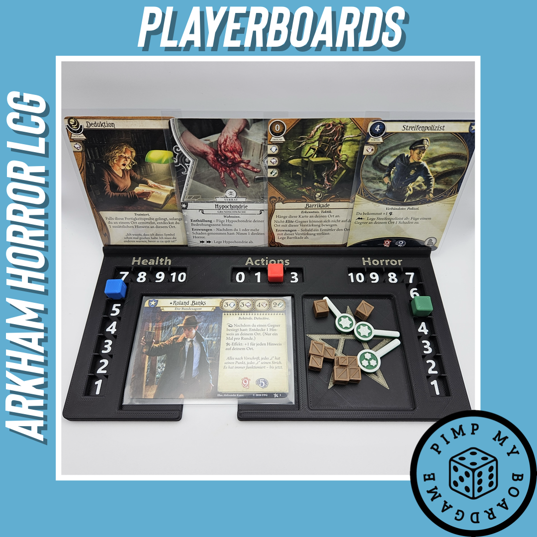 Playerboards für Arkham Horror LCG Player Dashboard Kartenhalter (Inoffizielles Produkt)