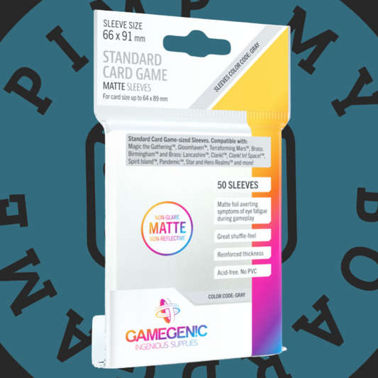 Gamegenic Standard MATTE Sleeves: GRAY (66x91mm)