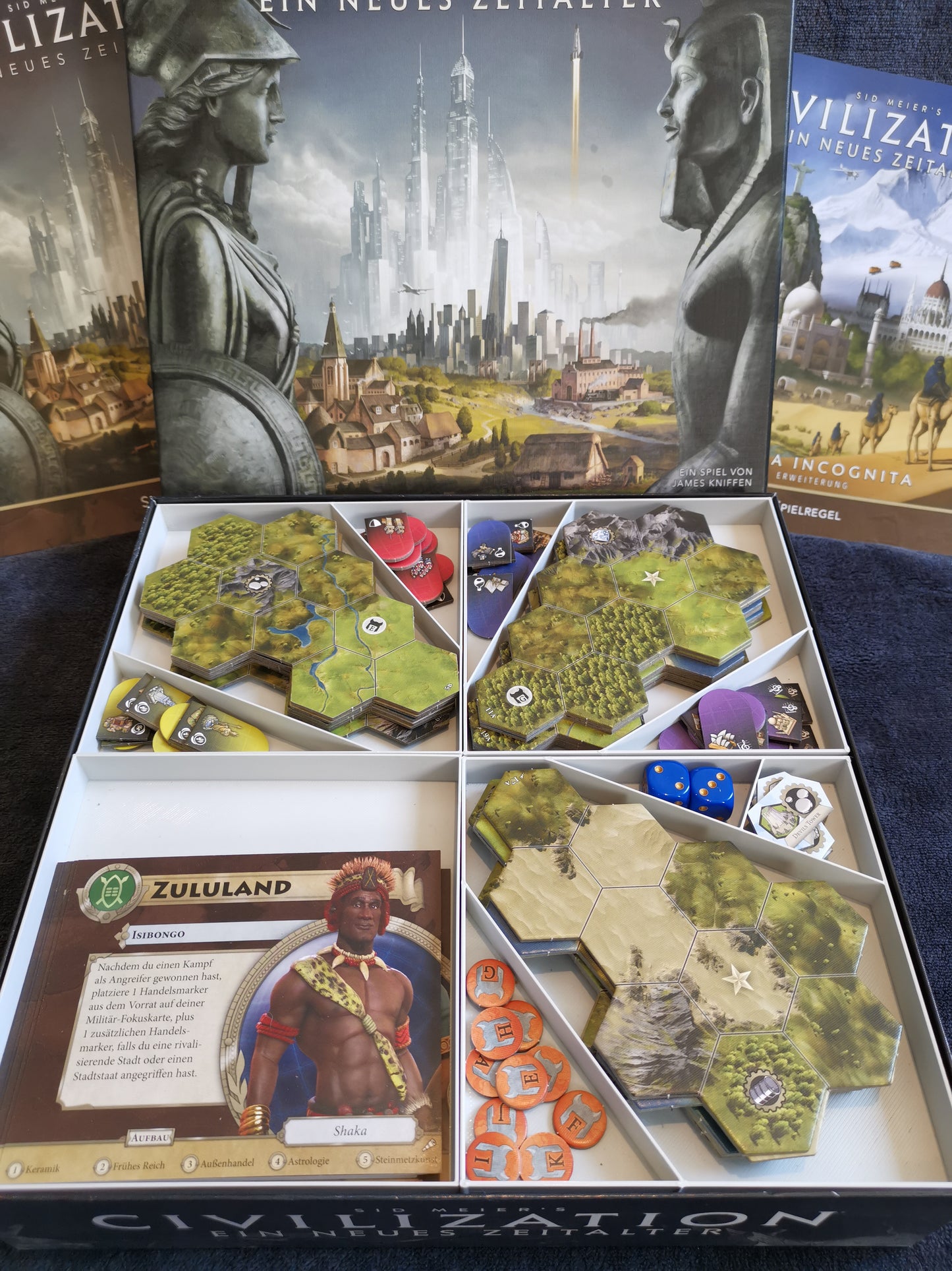 Civilization "Ein neues Zeitalter" + Terra Incognita Inlay / Insert / organizer / Aufbauhilfe