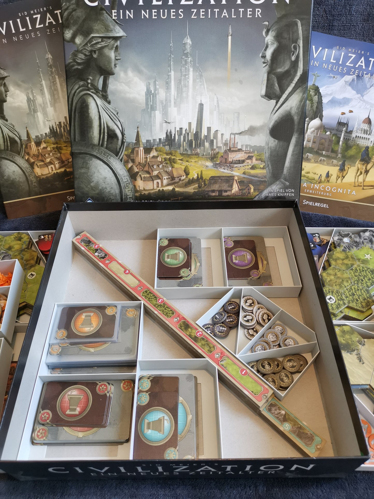 Civilization "Ein neues Zeitalter" + Terra Incognita Inlay / Insert / organizer / Aufbauhilfe